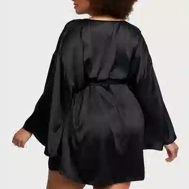 Victoria's Secret Bride Embellished Satin Short RobeBlack