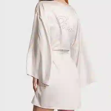Victoria's Secret Bride Embellished Satin Short Robe