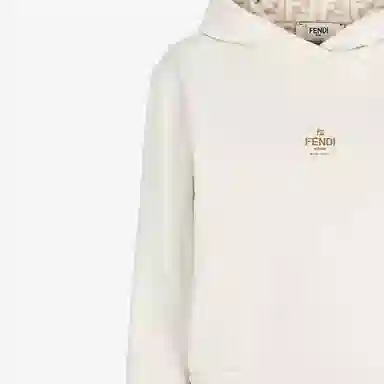 Fendi SS23 Logo Hoodie White