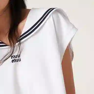 Miu Miu SS24 V-Neck Sleeveless Tee White