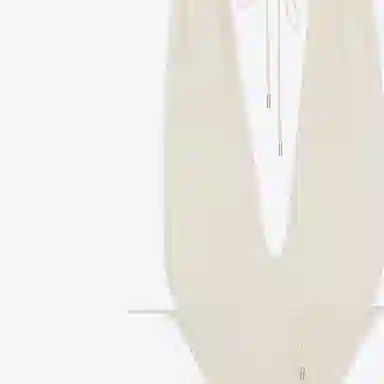 Saint Laurent V-Neck Tie Triangle Swimsuit Cream White