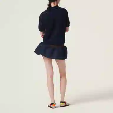 Miu Miu SS24 Mini Skirt Navy Blue