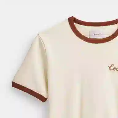COACH SS24 Embroidered Tee Cream