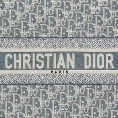 DIOR Classic D Embroidered Tote Bag Medium Blue