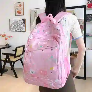 恒源祥 校园卡通迷彩印花大容量休闲 尼龙 书包背包双肩包 常规 男女同款情侣款 多色