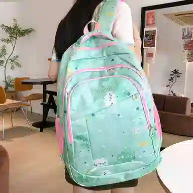 恒源祥 校园卡通迷彩印花大容量休闲 尼龙 书包背包双肩包 常规 男女同款情侣款 多色