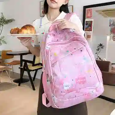 恒源祥 校园卡通迷彩印花大容量休闲 尼龙 书包背包双肩包 常规 男女同款情侣款 多色