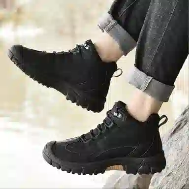 公牛氏邸 牛皮革 保暖耐磨 厚底防滑 工装休闲 中筒 户外靴