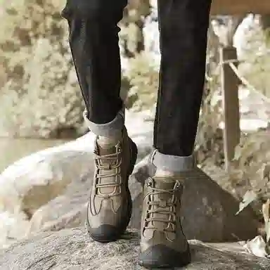 公牛氏邸 牛皮革 保暖耐磨 厚底防滑 工装休闲 中筒 户外靴