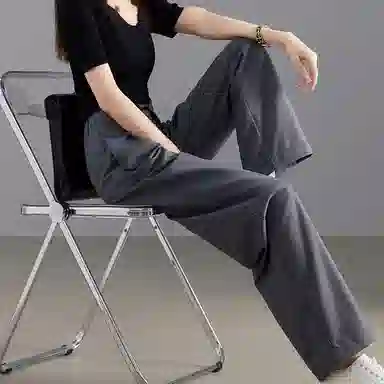 【dme】 高腰宽松阔腿休闲裤 女款 麻灰