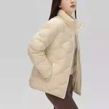 鸭鸭 通勤立领纯色拉链长袖羽绒服 女款