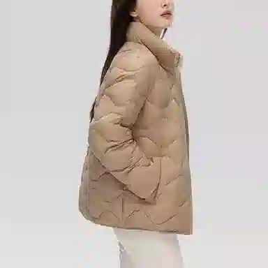 鸭鸭 通勤立领纯色拉链长袖羽绒服 女款