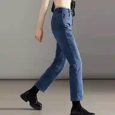 【dme】 高腰显瘦直筒牛仔裤 女款 牛仔蓝