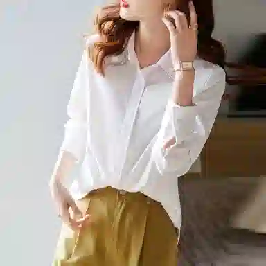 【dme】 显瘦长袖衬衫 女款 本白