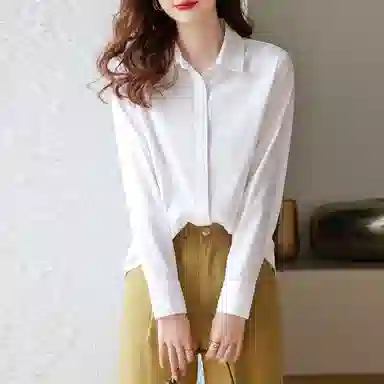 【dme】 显瘦长袖衬衫 女款 本白