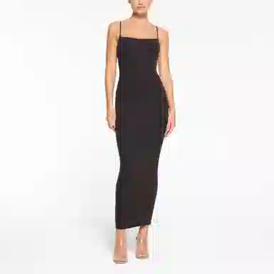 Skims Fits Everybody Long Slip Dress Onyx