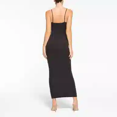 Skims Fits Everybody Long Slip Dress Onyx