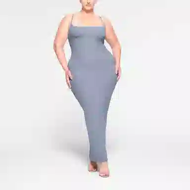 SKIMS Fits Everybody Long Slip Dress Slate