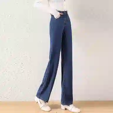 【dme】 窄版直筒宽松显瘦牛仔裤 女款 森海蓝