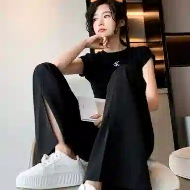 【dme】 新款气质休闲纯色休闲裤 女款 黑色