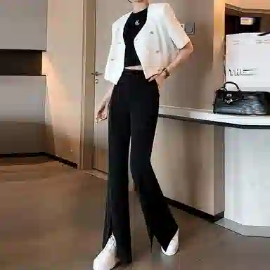 【dme】 新款气质休闲纯色休闲裤 女款 黑色