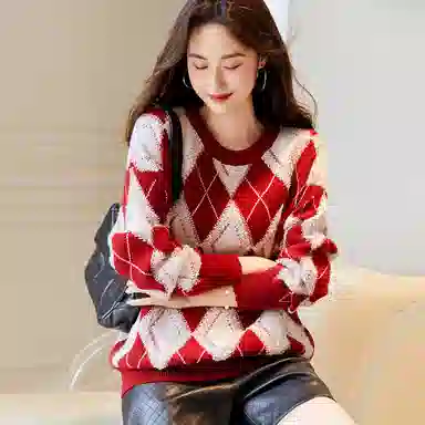 【dme】 时尚圆领长袖针织衫 女款