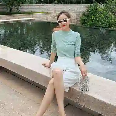 美洋 清泉薄荷羊绒混纺半高领针织衫 女款