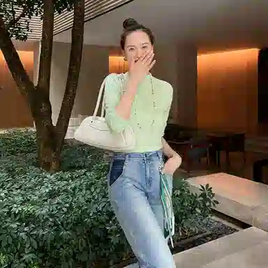 美洋 清泉薄荷羊绒混纺半高领针织衫 女款