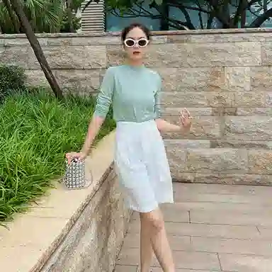 美洋 清泉薄荷羊绒混纺半高领针织衫 女款