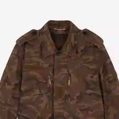 Saint Laurent Camouflage Jacket Brown