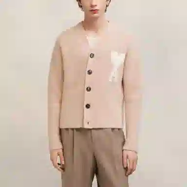 AMIPARIS Cloudy Wool Ami De Cœur Cardigan Pink