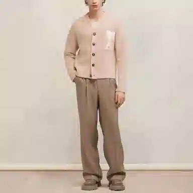 AMIPARIS Cloudy Wool Ami De Cœur Cardigan Pink