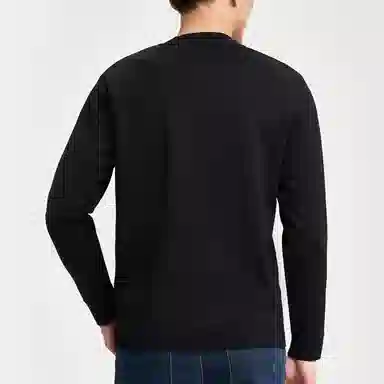 才子 打底内搭保暖圆领套头毛衣 男款 黑色