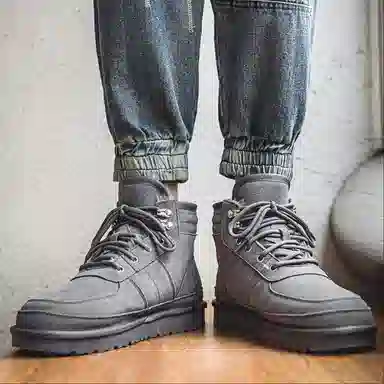 牛反绒 保暖防滑 加绒加厚百搭通勤 短筒 雪地靴 男款