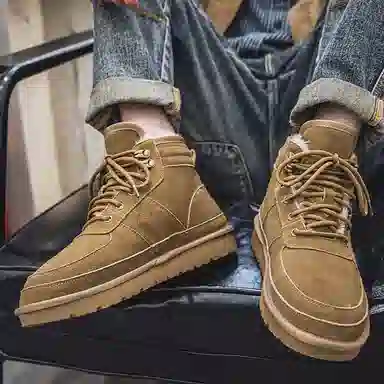 牛反绒 保暖防滑 加绒加厚百搭通勤 短筒 雪地靴 男款