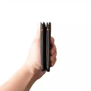 后步 小众不撞款设计简约轻薄百搭休闲通勤日常收纳 头层牛皮 钱包 男女同款情侣款 黑色/咖啡色