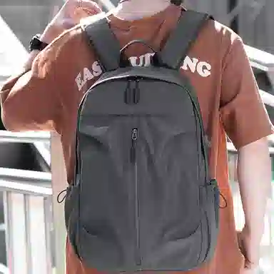 艾妮兔 情侣商务通勤办公休闲双肩包潮流简约电脑背包旅行包 牛津布 男女同款