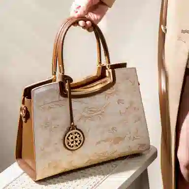 CLEVER&KETCH Rose Brown White Tote Bag