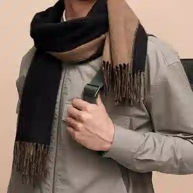 Hermes Scarf Black/Elephant Grey