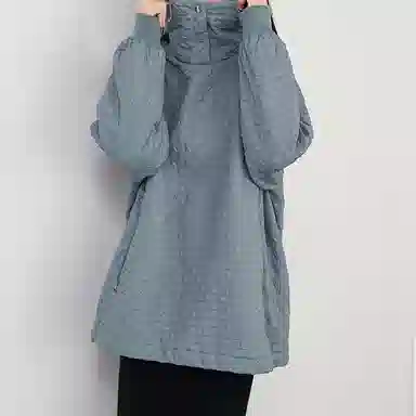 美洋 纯色连帽长袖卫衣 女款 蓝色