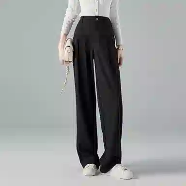 【dme】 阔腿裤高腰高级感垂感设计感拖地裤西装裤休闲裤 女款 黑色