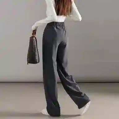 【dme】 阔腿裤高腰高级感垂感设计感拖地裤西装裤休闲裤 女款 黑色