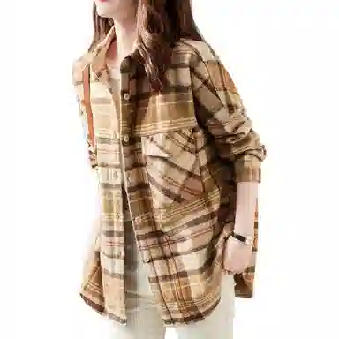 【dme】 舒适休闲简约长袖衬衫 女款 格纹色