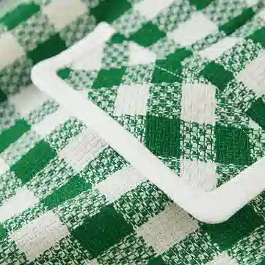 太平鸟 格纹休闲高腰半身裙 绿色