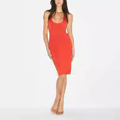 SKIMS Smooth Layers Plunge Halter Midi Dress