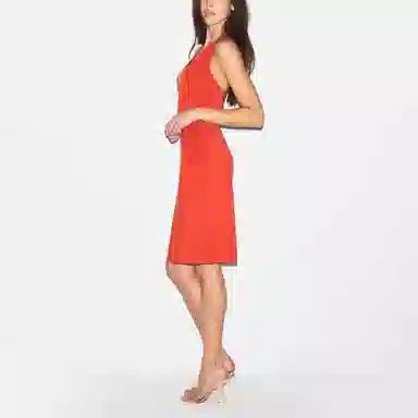 SKIMS Smooth Layers Plunge Halter Midi Dress