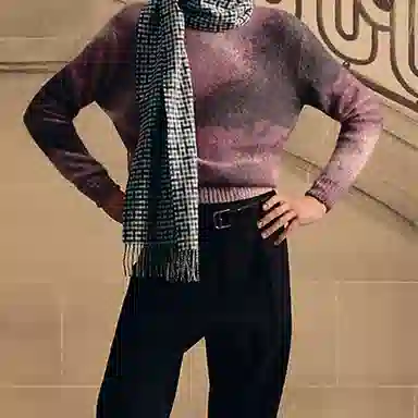 Hermes Scottish H Cashmere Scarf Blue