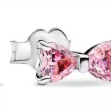 Pandora Bow Stud Earrings Pink