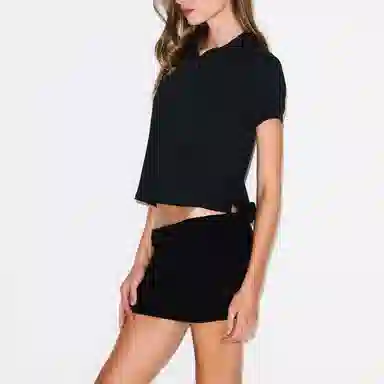 SKIMS Cotton Fleece Foldover Mini Skirt