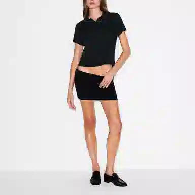 SKIMS Cotton Fleece Foldover Mini Skirt